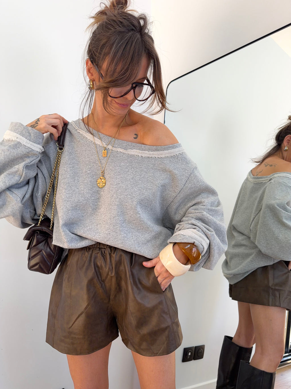 Sweat oversize - gris foncé