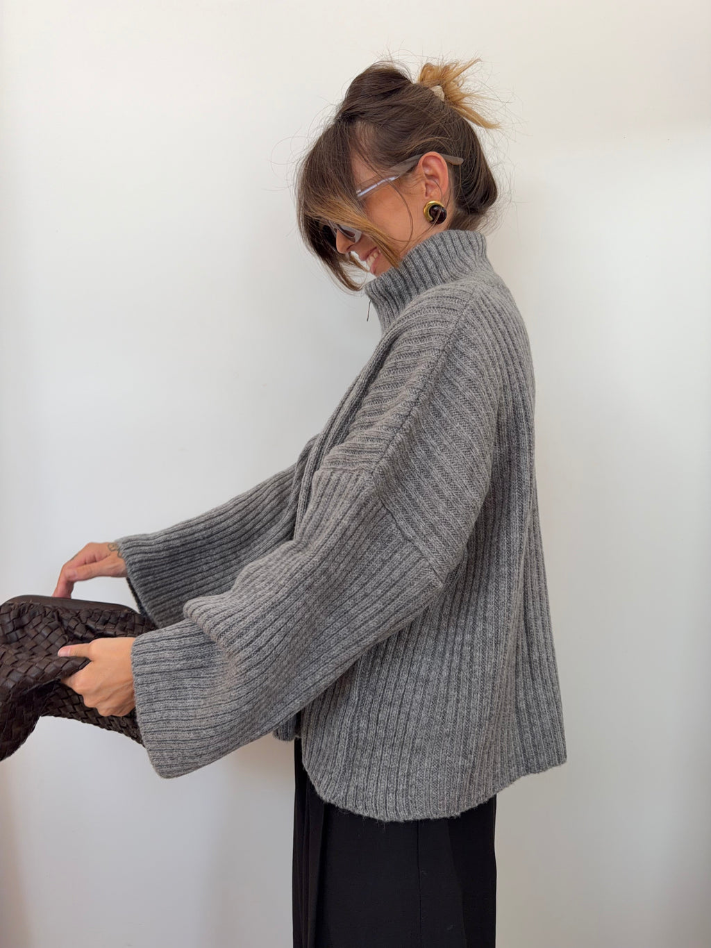 Veste cotelée - grise