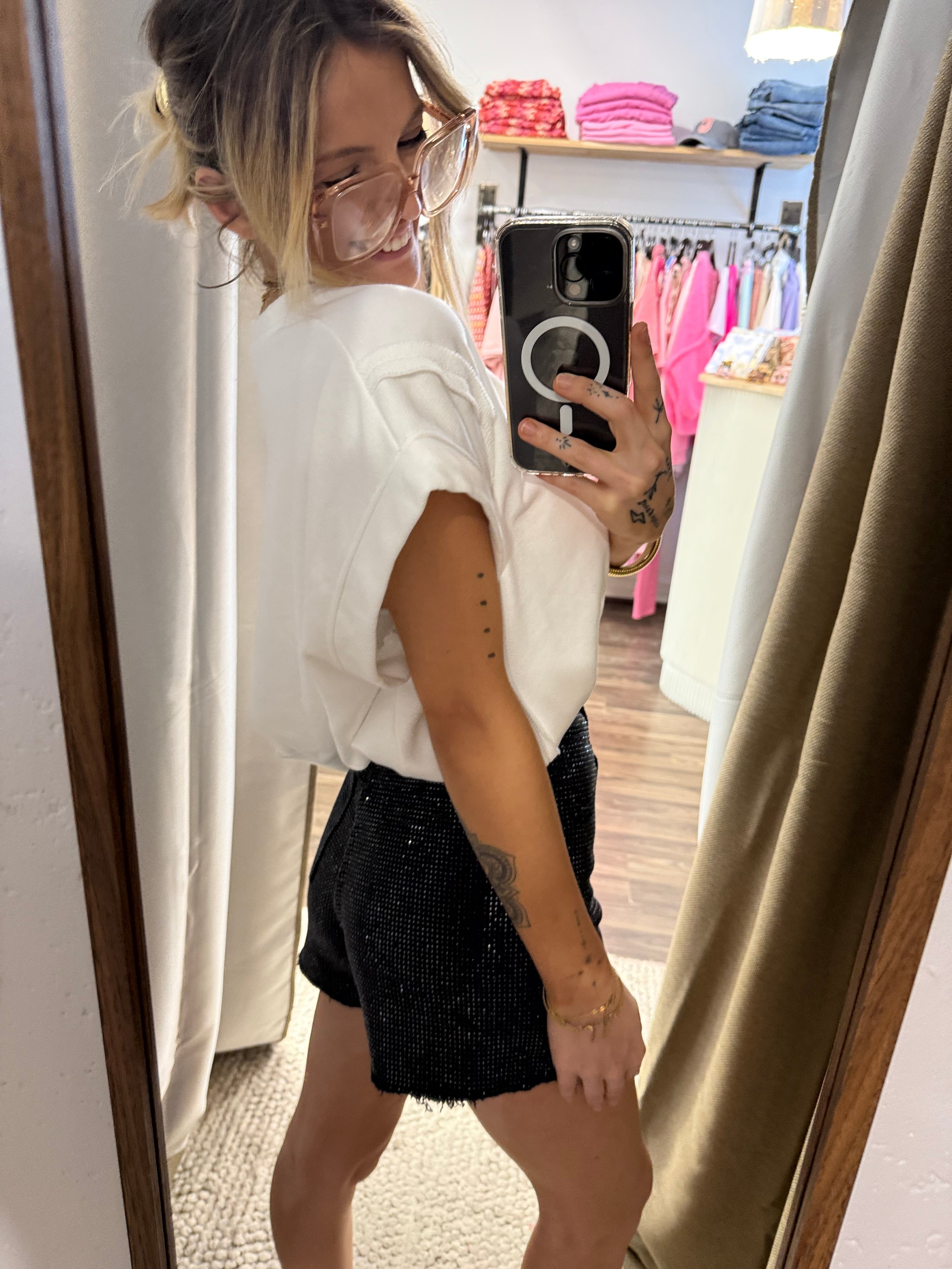 Short à strass - noir