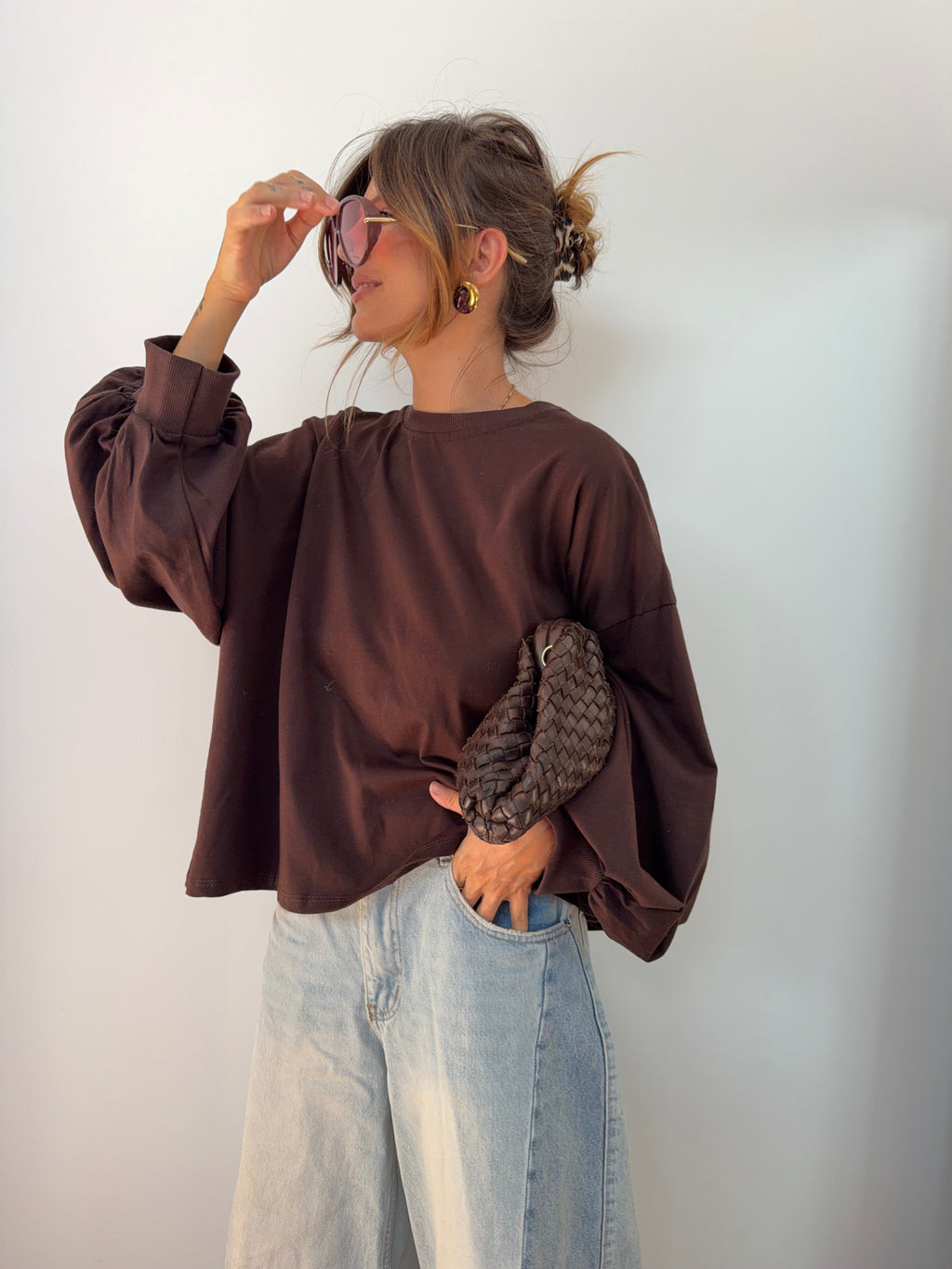 T-shirt long Mia - choco