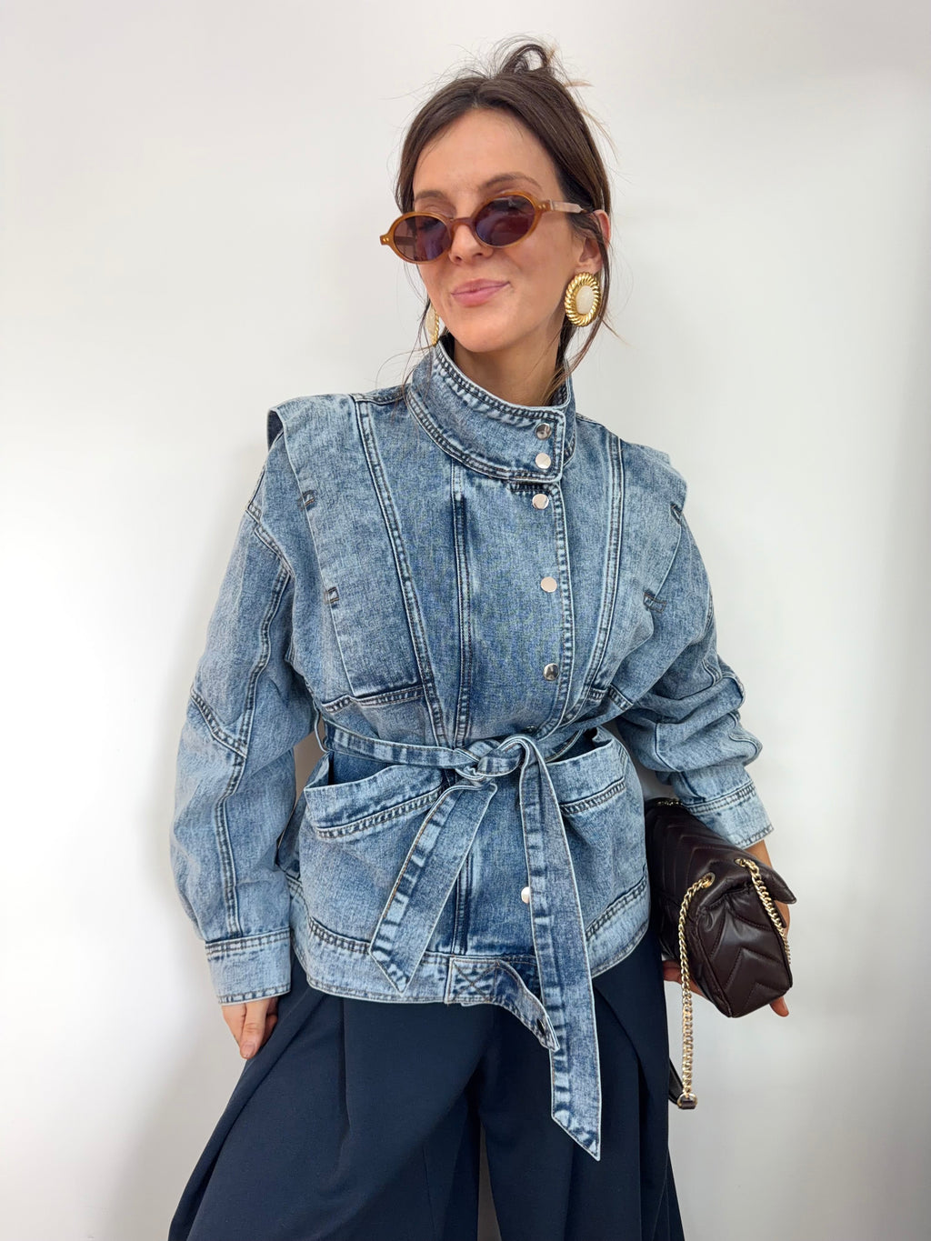Veste à noeud - bleu jeans