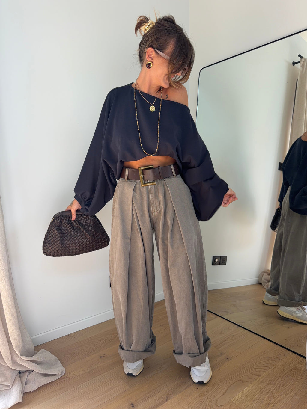 Pantalon & ceinture Brune - taupe (en pré-commande)