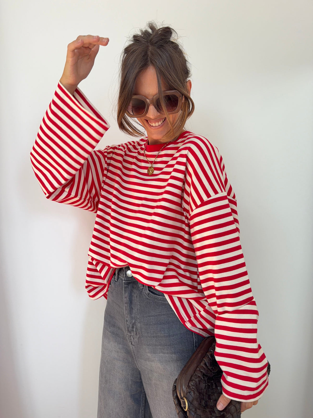 Sweat marinière rouge