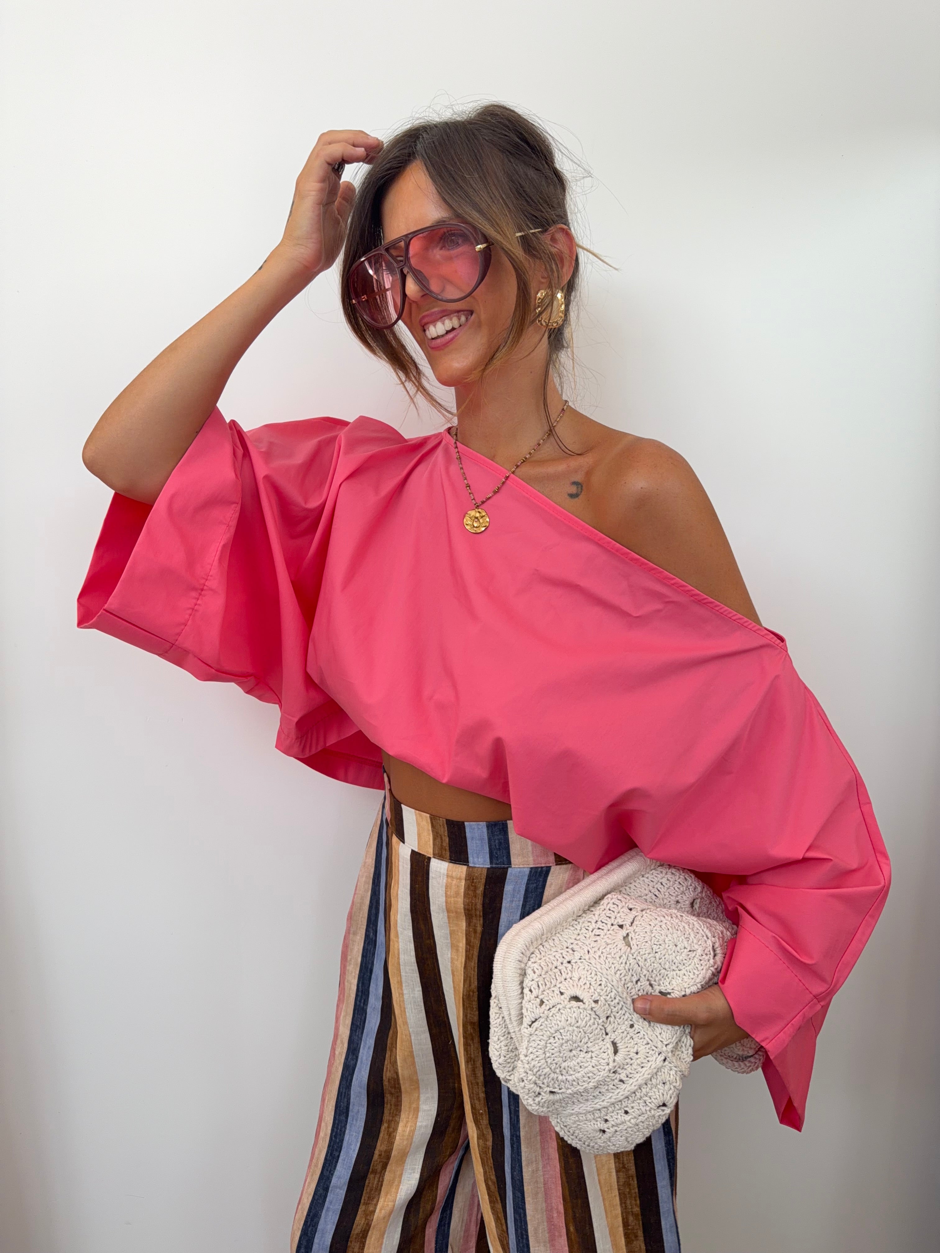Blouse asymétrique - rose