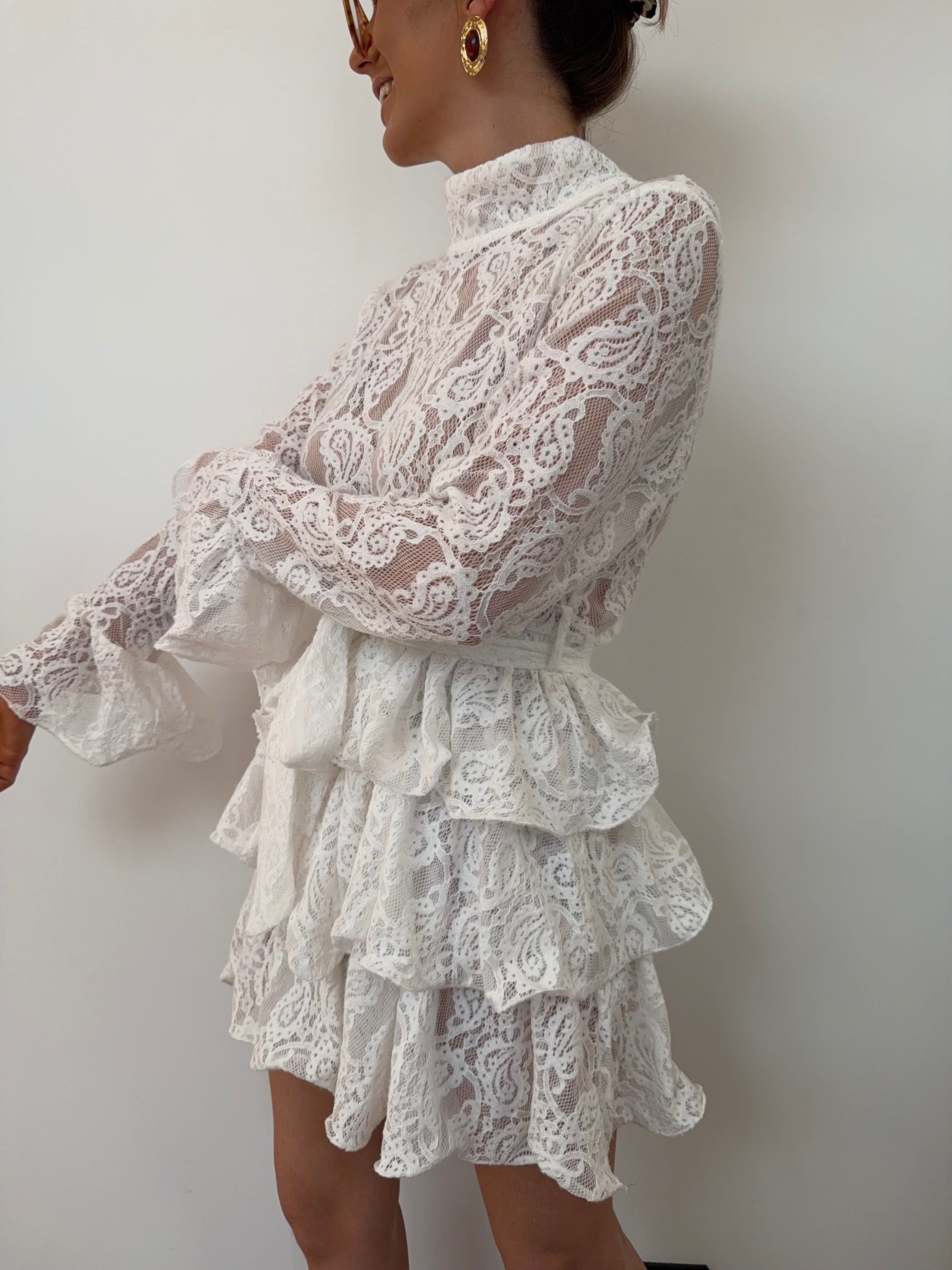 Robe dentelle - blanche