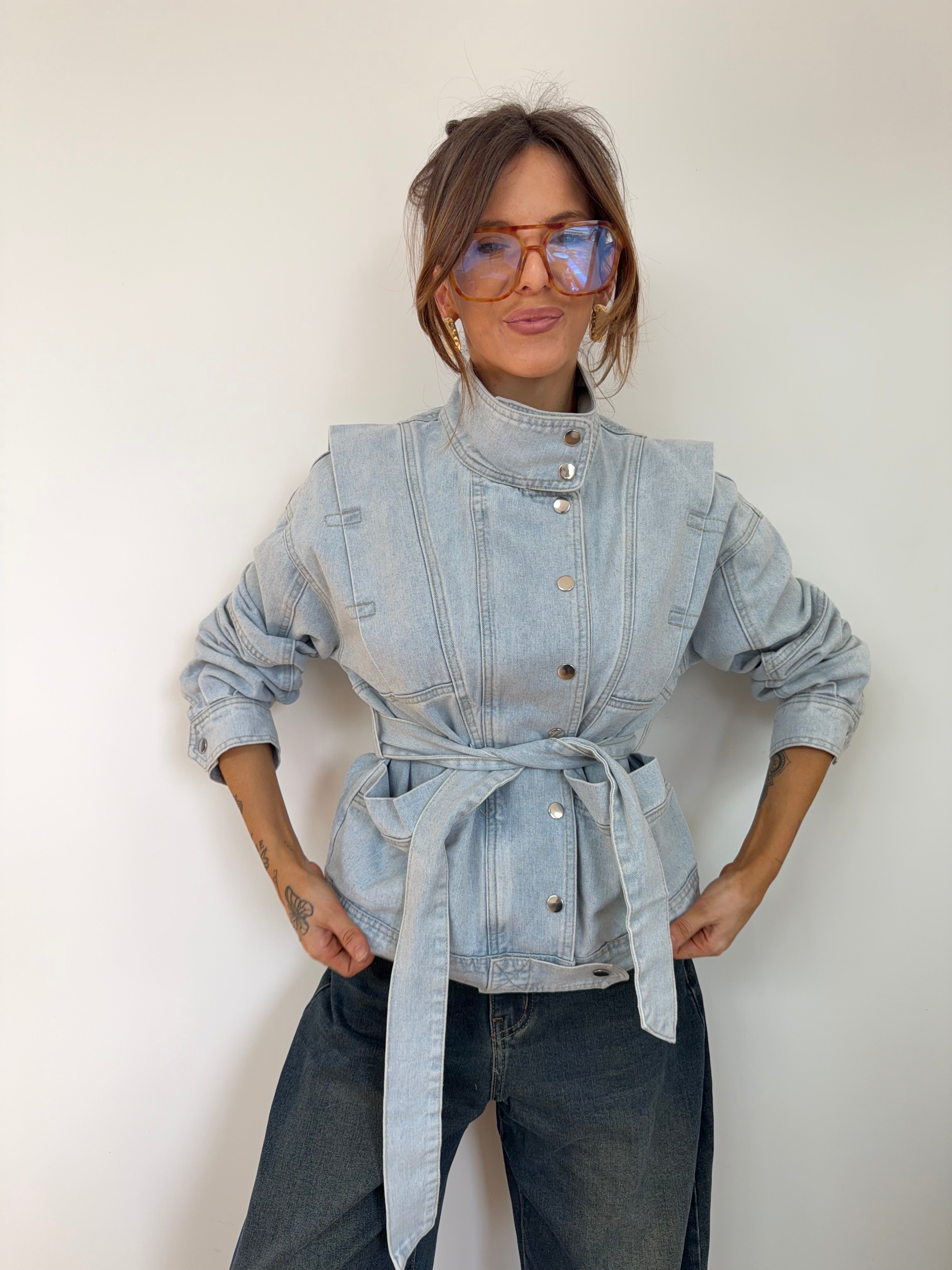Veste à noeud - bleu clair