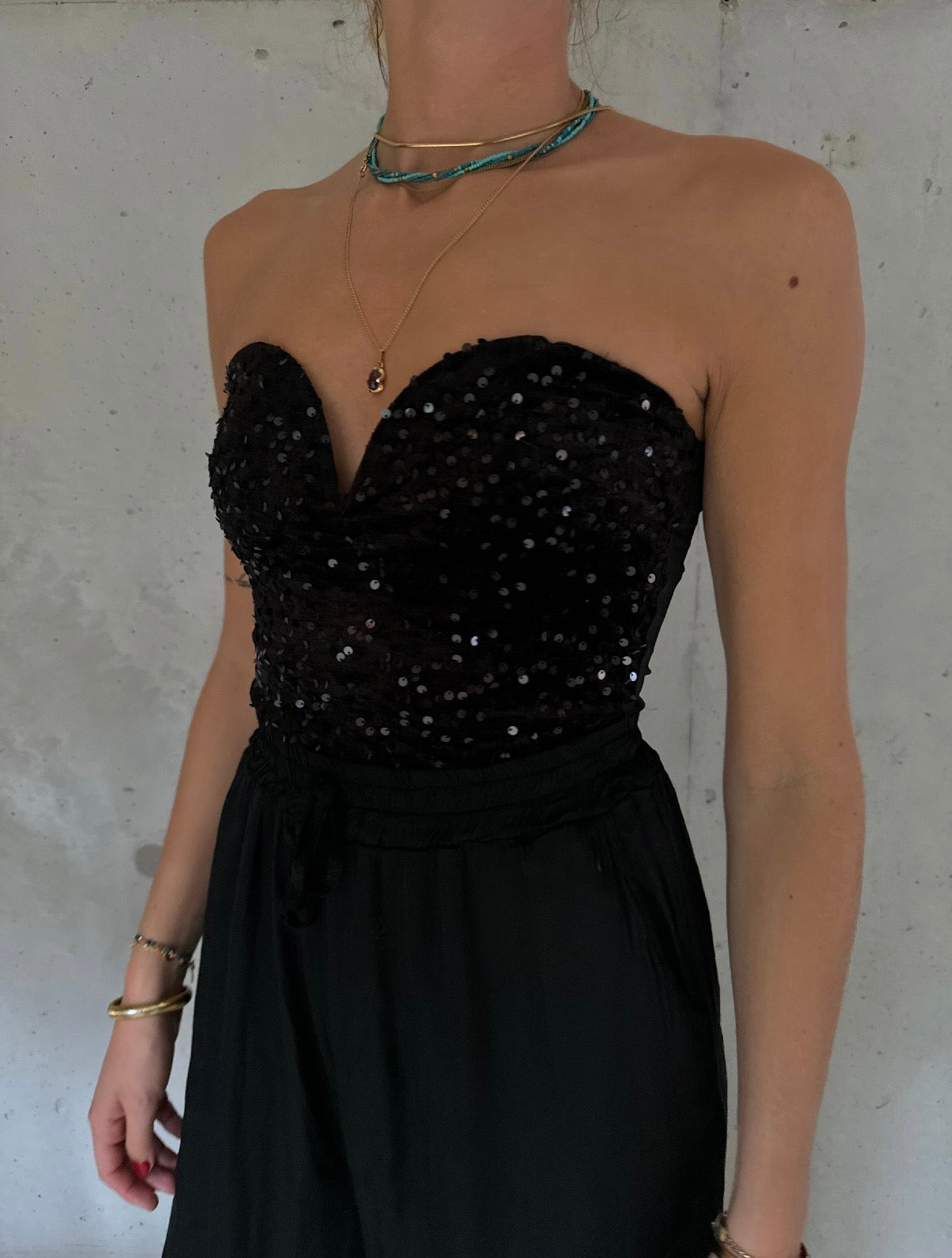 Bustier à paillettes - noir
