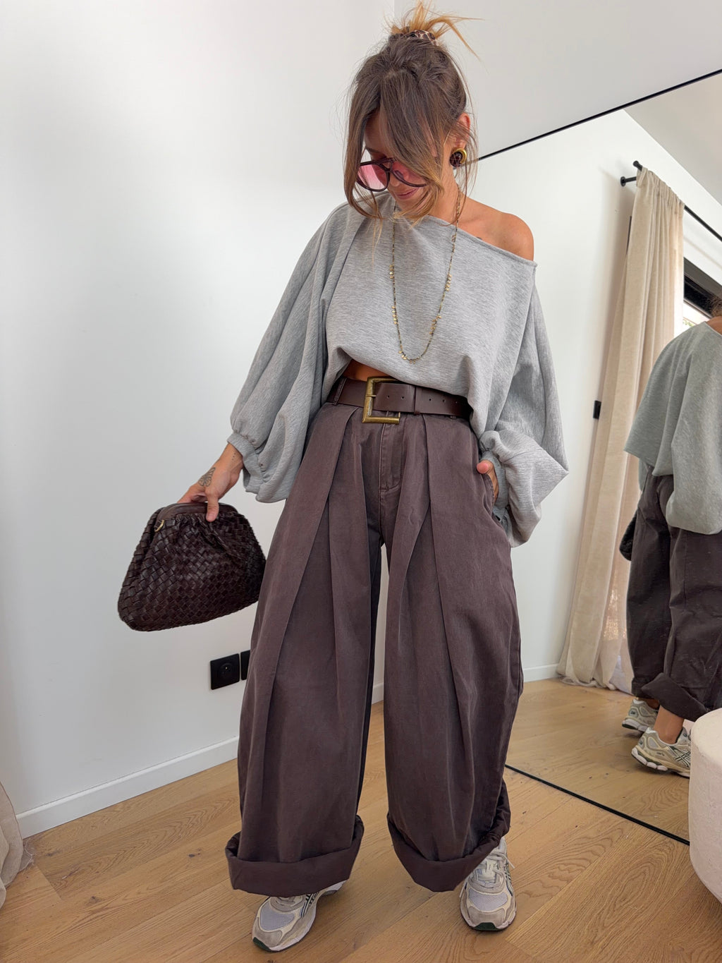 Pantalon  & ceinture Brune  - choco