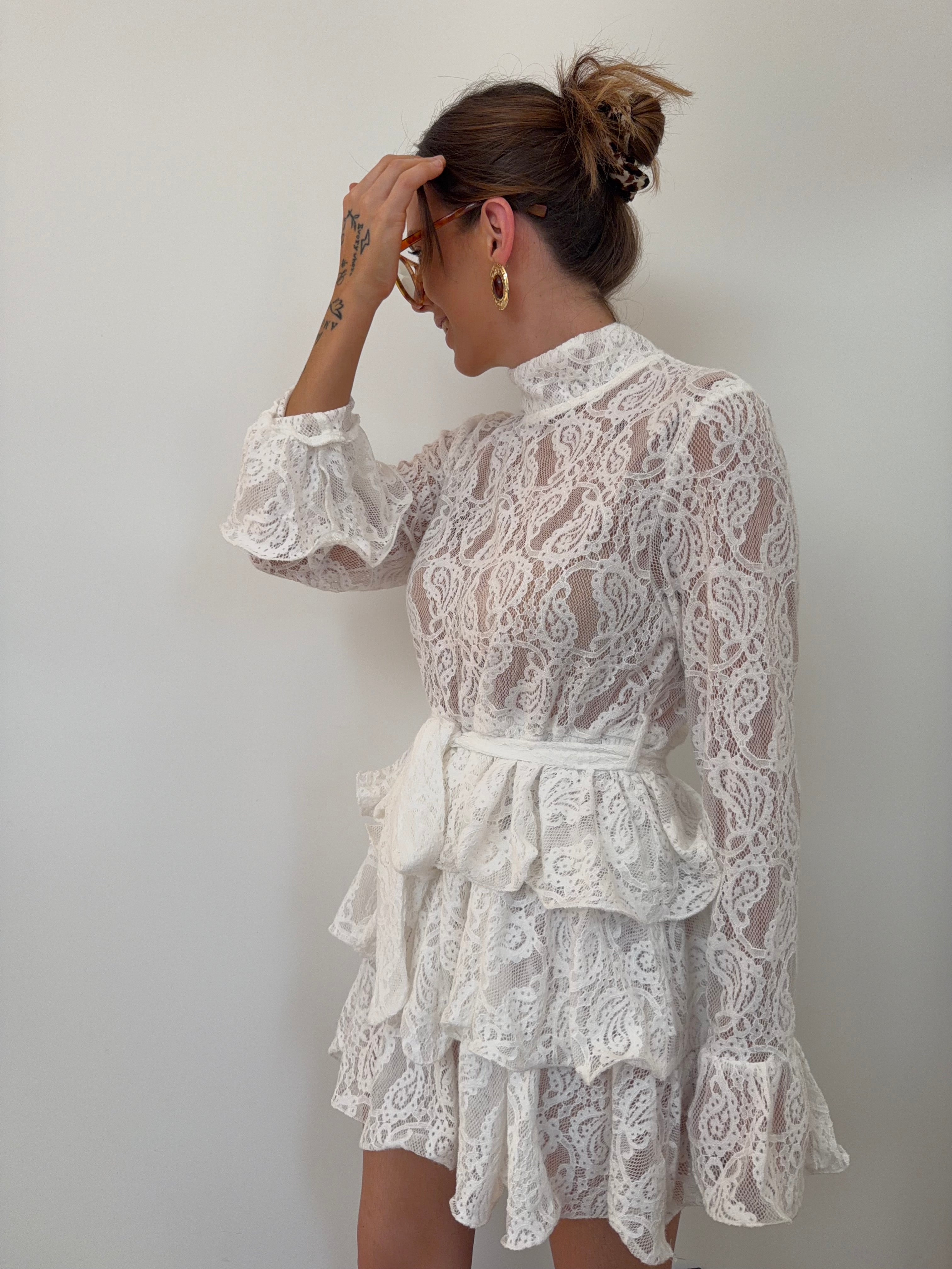 Robe dentelle - blanche
