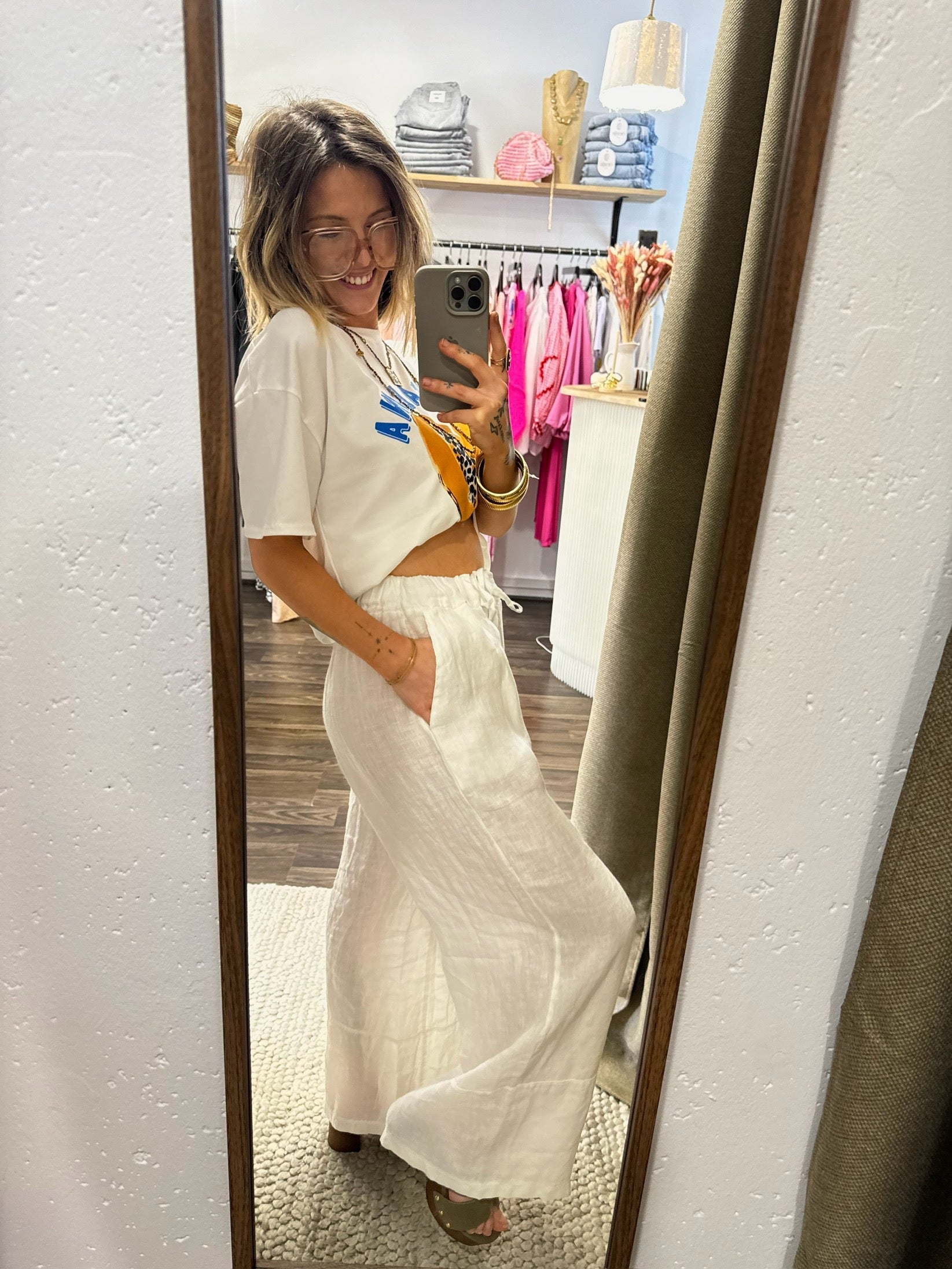 Pantalon en lin - blanc