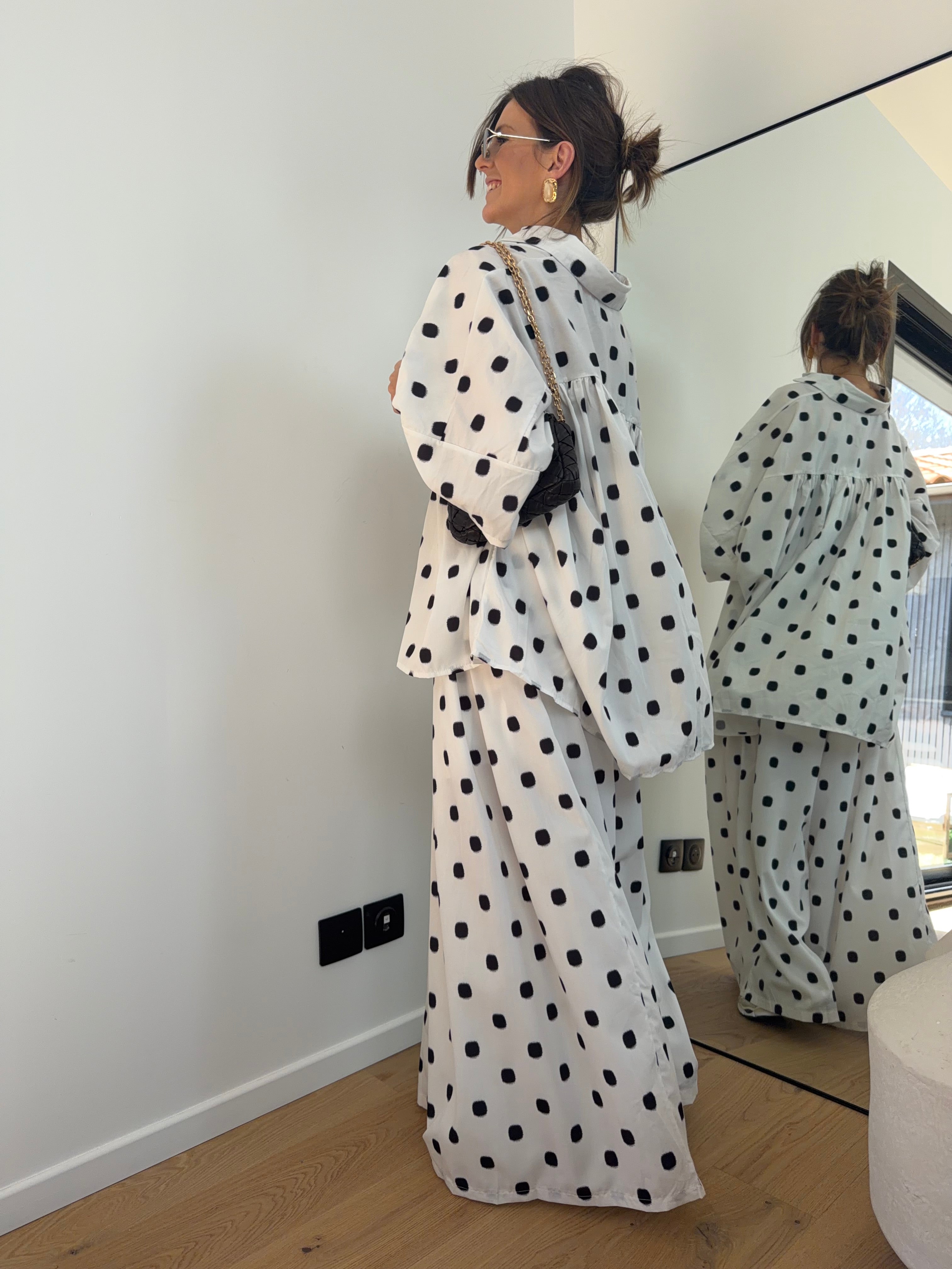Chemise à gros pois