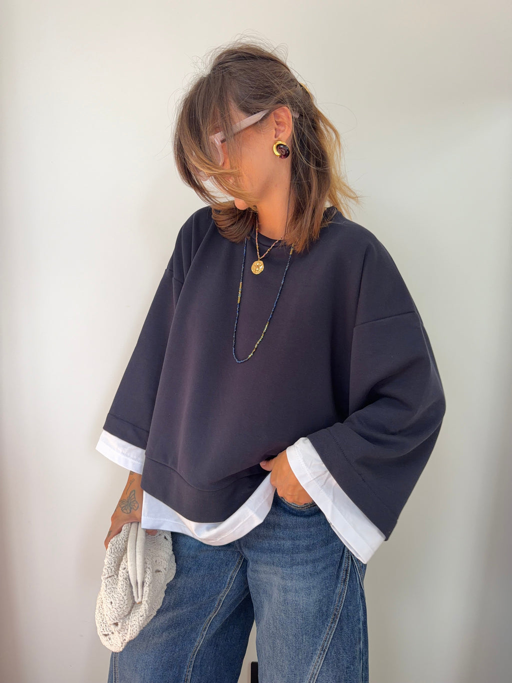 Double t-shirt - bleu