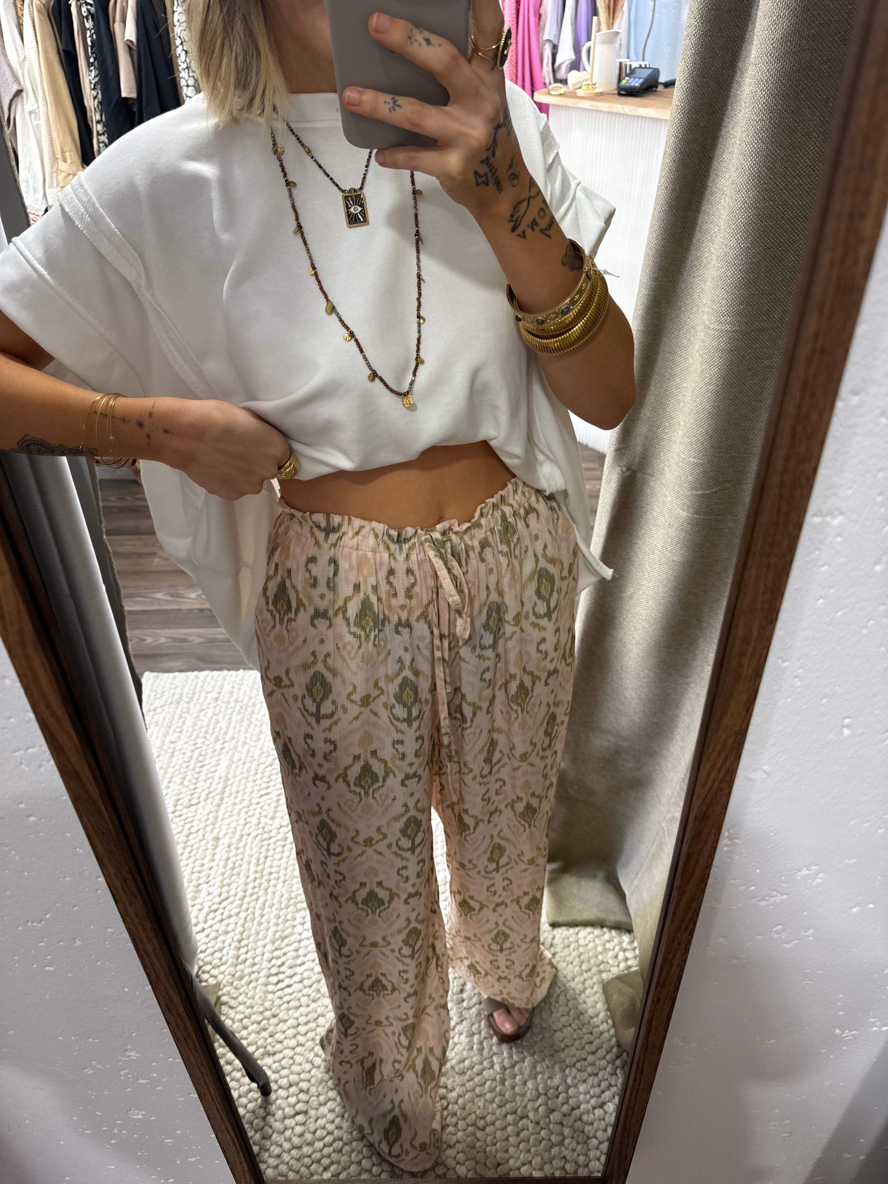Pantalon fluide - vert d'eau