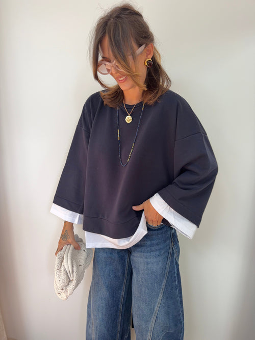Double t-shirt - bleu