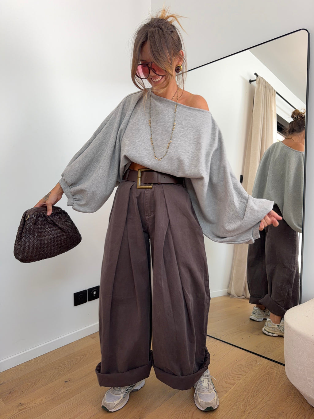 Pantalon  & ceinture Brune  - choco