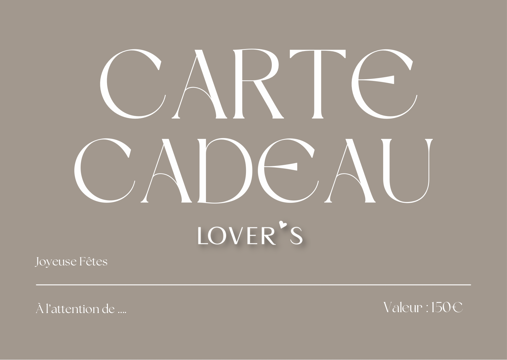 Carte-cadeau LOVER'S